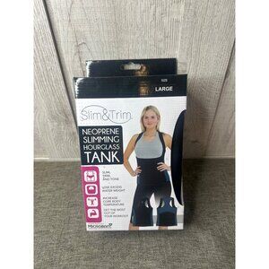Slim & Trim Neoprene Slimming Hourglass Black Tank  Large Back Support Exercise